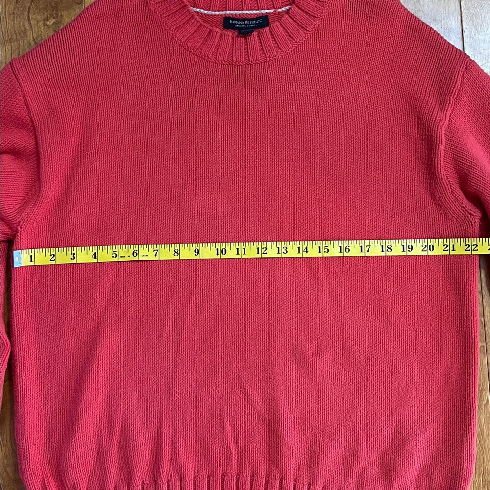 Banana Republic Chinky Knit Organic Cotton Sweater Size L Preppy Retro Classic - Picture 3 of 8